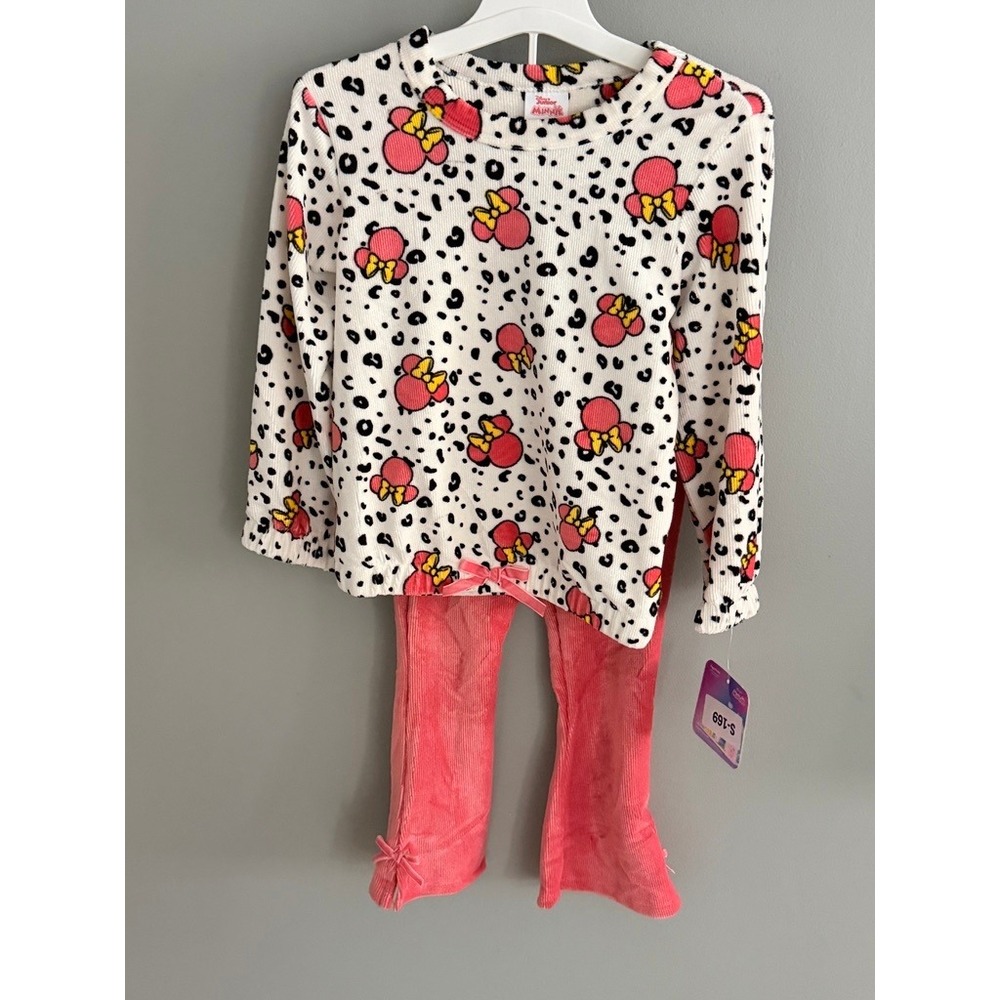 Disney Minnie‎ Mouse 2 Piece Outfit Toddler Girls 3T Pink Leopard NWT